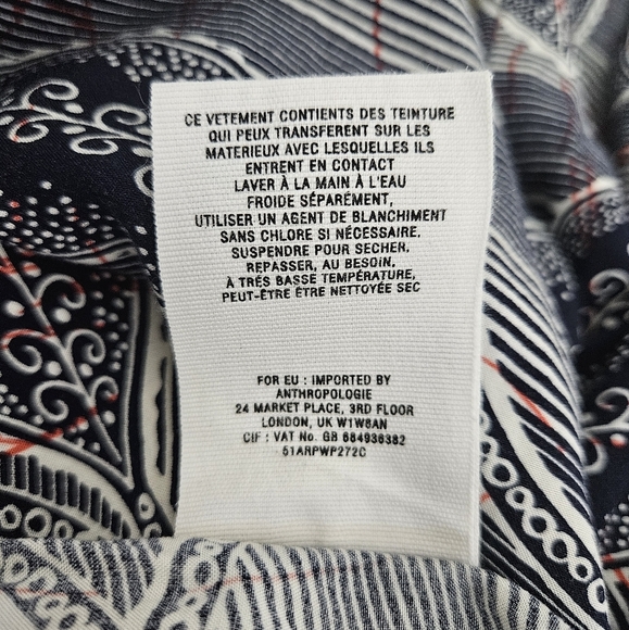 HEI HEI Lourinha Jogger Pants Navy Leaf High Rise Pull On Stretch Waist Medium - Picture 8 of 8